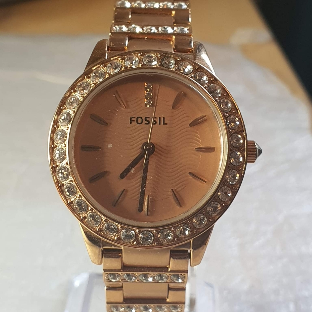 Fossil Jesse ES3020 Rose Gold/Rhinestone Women's Watch